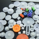 78Pcs Motor Gears Kits Plastic Spindle Worm Gear Set Robot Pulley Shaft Axle Belt Bus Assembly for Toy Automobile Cars DIY Kit Model Parts Assortment Accessories