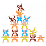 Wooden Stacking Game Building Monkeys Interlock Balancing Blocks Best Gifts For Childrens Toddler Toy