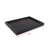 2X Wooden Serving Tray Tea Dishes Plate- Black, 25X18x2cm