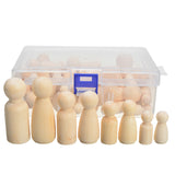 50Pcs Wooden Creative Doll People Manual Painting Dolls Crafts Dolls Toy DIY Color Graffiti Wood Doll Household Wood Toys