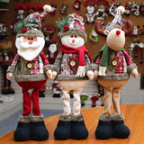 2024 Leg Table Mantel Plush Dolls Gifts For Kids Baby Santa Snowman-Reindeer Christmas Decoration