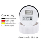 Auto Gauge 2" 52MM Voltmeter for Marine Boat Car 8-16V VOLTS with 7 Color Backlight IP67 Waterproof Volt Meter Indicator