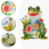 Solar Animal Statues Resin Figurine Waterproof Outdoor Frog Sculpture for Garden Patio Lawn Yard Housewarming Gifts