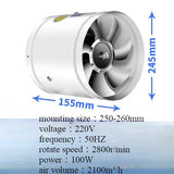 220V 4/6/7/8/10/12inch round duct exhaust fan Air Ventilator Metal Pipe Ventilation vent Exhaust Fan for Household kitchen