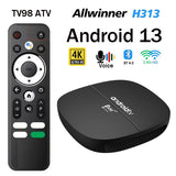 TV98 ATV Android 13 TV Allwinner H313 Support HD 4K 5G Wifi BT Voice Remote Player iptv Smart Set Top Box