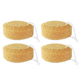 4 Pcs Seaweed Cotton Bath Wipes Honeycomb Shower Sponge Body Exfoliator