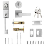 (Brushed) Square  Door Handle without Lock Adjustable Entry Door Handle Reversible Door Handle for Residential Front door  Brushed