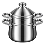 (22cm soup pot with s) Functional Induction Safe Stockpots Nonstick Bottom Stock Pots with Steaming Tray for Cannings and Outdoor Cooking