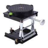 Small Aluminum Alloy Hand Crank Floor Automatic Leveling Laboratory Elevator, 90 90mm Circular Lab Lift