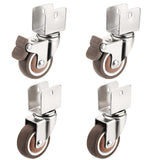 Furniture Casters,4Pcs,UShaped Splint,Rubber Swivel Castors,Crib Casters,Silent Casters,360?? Rotation,Replacement Wheels.,2 Brake2 no Brake,16mm