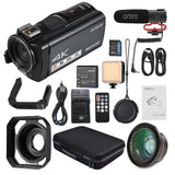 4K Digital Video Camera WiFi Camcorder DV Recorder 3.5 Inch IPS Touch Panel 30MP 30X Digital Zoom Face Detection IR Anti Shake with Remote Control + B