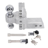 Adjustable Trailer Hitch Ball Mount Aluminum Alloy Drop Rise Solid Tube 6in for Heavy Duty Truck