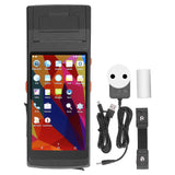 PDA Terminal 5.5 Inch IPS Screen Handheld Barcode Scanner Thermal Printer with Data Connection NFC Scanning 100240VAC EU Plug