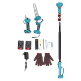 Electric Pruning Saw and Shears Lithium Battery Cordless Pruner 8 Inch Oil Pot Chainsaw with Extendable Pole 100240V EU Plug