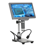 Digital Microscope with 10.1'' IPS Screen TV Digital Microscope for Electronic Repair Coin   Microscope with IR Remoter, USB Cable, Base and Metal Bra