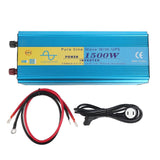 Pure Sine Wave Power Inverter 1500W Peak 3000W 5V 2.1A USB Port DC12V to AC LCD Display for Car RV Solar System US Plug AC110V