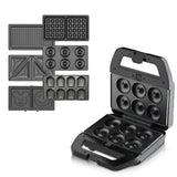 6 in 1 Electric Sandwich Maker Breakfast Machine with 6-set Removable Non-stick Plates Double-Sided Heating Waffle Maker Donut   Maker Panini Press Gr
