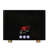 (EU Plug Black) Instant Water Heater 3KW Mini Electric Tankless Water Heater Wall-Mounted with LED Display 3-Level T