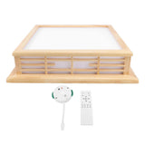 Wood LED Flush Mount Light 3 Color Temperatures Remote APP Control Simple Elegant LED Ceiling Light for Home