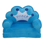 Foldable Cartoon Chair Lovely Crown Multi Functional Folding Kindergarten Reading Sofa Blue 2 Folding