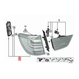 63217217311 Left Rear LED Tail Lamp Trim Bezel Brake Light for X3 F25 2009-2017 Anti-Tailgating Lam
