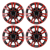 4Pcs Wheels Rim Cover 13 Inch Black Red Stylish Durable Protective Hubcap Wheel Covers For Most Cars Trucks Vans
