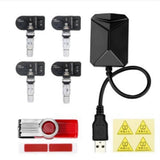 (Internal) Android Navigation TPMS with 4 Sensors Alarm System USB Android Car TPMS Wireless Transmission Tire