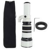 F6.3 Prime Telephoto Lens with T2 OM Lens Mount Adapter Ring for DSLR Cameras Astronomical Telescope Photography White