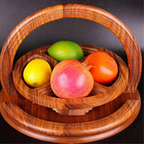 Handmade Wood Carving Fruit Plate Wooden Fruit Basket1 Grids