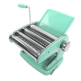 Noodles Maker Multifunction Hand Crank Pasta Machine for Lasagna Fettuccine Dumpling Wrapper Mint Green Suction Cup Type 3 Blade