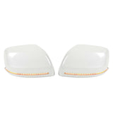 2PCS Car Rearview Mirror Cover with LED Turn Signal Light Replacement for Land Cruiser 200 LC200 FJ200 2016?2019 White