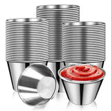 Metal Sauce Cups 25oz Ramekins Stainless Steel Dipping Sauce Cups