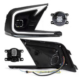 LED BEZEL COVER + CLEAR PROJECTOR FOG LENS KIT FOR 22-24 CIVIC V3 SEQUENTIAL DRL