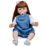 23inch Sleeping for Doll Action Figures Interaction Toy Soft Vinyl Comfort Stuffed for Doll Caucasian Cute Reborn with E