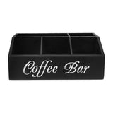 Coffee Station Organizer Wooden Coffee Bar Organizer Coffee Syrup Organizer Straws Tissue Box Multi-functional Wooden Storage Box Cafe Supply