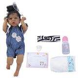 23???? Baby Cuddle for Doll Reborn Realistic Toddler Girl for Doll Heavyweight Body Lifelike Toy for w/ Eyes Open Black Sk