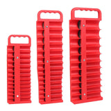 (Red) 3Pieces Black Magnetic Sockets Holder Tray For Efficient Tool Storage Set of 3 For Shallow And Deep Sockets  Red