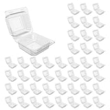 200 Count Clear Plastic Hinged Clamshell Takeout Tray Food Clamshell Containers for Dessert, Cakes,