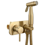 (Brushed gold) Toilet Bidet Sprayer Set with Hot Cold mixers Valves Elegant Warm Water Toilet Handheld Bidet Sprays for Hygienic Comfort  Brushed gold