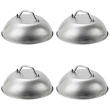 4X Heavy Duty 9in Wide Smashed Burger Melting Cheese Dome Cover Stainless Steel Basting Steaming Cov