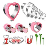 15 Pcs Heart Cookie Cutter Set 9 Sizes Heart Shaped Cookie Cutter Set