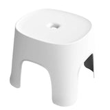 1PC Multi-use Plastic Stool Anti-slip Low Stool Shoes Wearing Stool Bathroom Small Stool for Home (White)