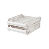 Stackable Egg Storage Box 30 Grids Egg Container Plastic Egg Tray for Home Kitchen (White, 2-layer)