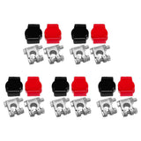 5X Battery Terminals(Heavy Duty) Battery Terminal Negative & Positive with Plastic Cover Made of Lea