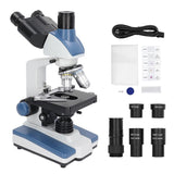 Trinocular Microscope 40X to 2500X Aluminum Alloy Biological Microscope for Medicine Health Institut