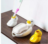 1 Set Duck Toothbrush Holder: Bathroom Countertop Cartoon Toothbrush Organizer Stand - Animal Soap Storage Holder Funny Bathroom Accessories