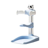 (Blue with seat) Baby Shower Stand Adjustable Height Infants Bath Support Safe and Convenient Use Portable Storage for Infants Unisex  Blue with seat