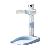 (Blue) 6-gear Adjustable Baby Bath Stand Anti Slip Base Cartoon Shower Support Holder Rack for Infants Detachable Shower Helper  Blue
