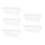 (White) Pack of 5 Stackable Freezer Baskets Freezer Organizing Case Freezer Containers Metal Texture Suitable for Refrigerator