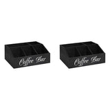 2X Coffee Station Counter Organizer Countertop Wooden Basket Holder Wood Coffee Pods Holder Storage